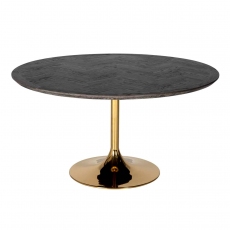 Blackbone 140cm Round Dining Table - Gold Collection