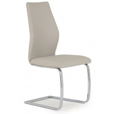 Pair of Elis Dining Chairs (Taupe & Chrome)