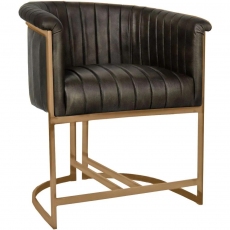 Bilbao Leather Chair (Dark Grey)