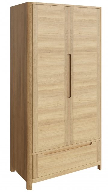 Luna 2 Door Wardrobe (with Hanging and 1 Drawer) by TCH