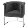 Martina Dark Grey Velvet Lounge Chair