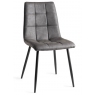 Pair of Loft Dining Chairs (Dark Grey Faux Leather) by Bentley Designs