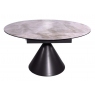 Alonsoe 85cm-136cm Ceramic Swivel Extending Dining Table (Gloss Grey)