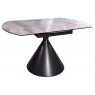 Alonsoe 85cm-136cm Ceramic Swivel Extending Dining Table (Gloss Grey)