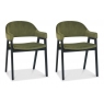 Pair of Regent Peppercorn Dining Armchairs (Cedar Velvet) by Bentley Designs