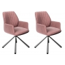 Javier Pink Velvet Swivel Dining Chairs (Set of 2)