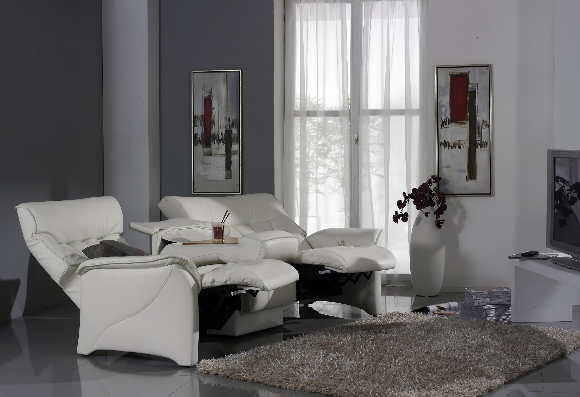 Rhine Curved Cumuly Manual Recliner Sofa (4350-73X) by Himolla ...