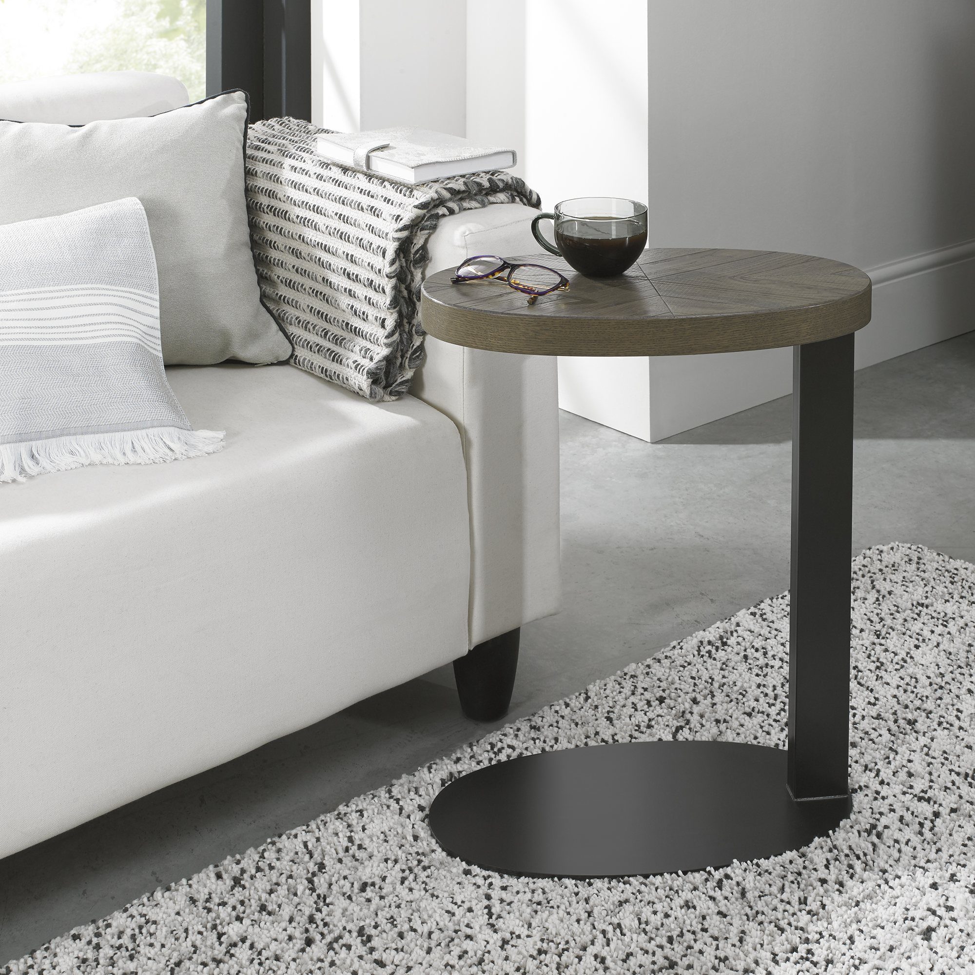Ellipse Fumed Oak Sofa Table - Belgica Furniture