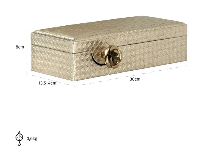 Storage box Trace small (Gold) - Belgica Furniture