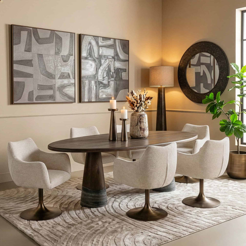 Dining Table Harper Smoked Charchoal by Richmond Interiors Dining Table Harper Smoked Charchoal by Richmond Interiors