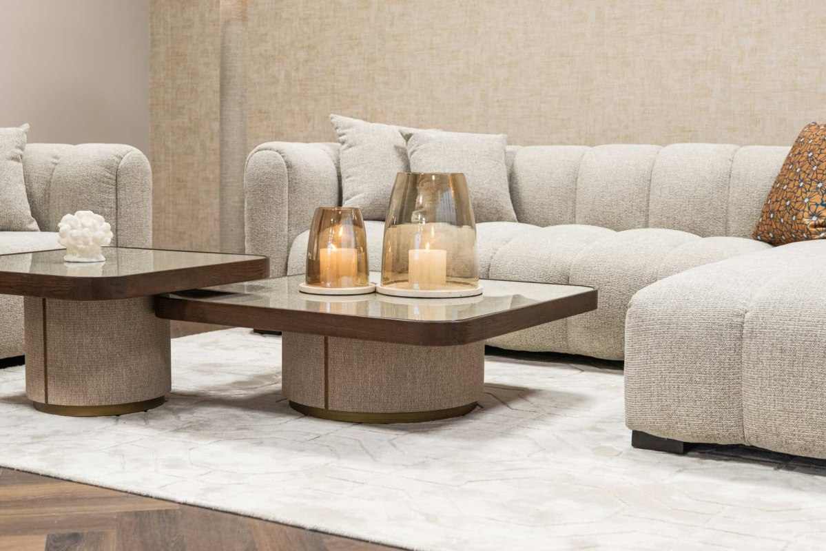 Coffee Table Willox Beige including Glass (Set of 2) by Richmond Interiors Coffee Table Willox Beige including Glass (Set of 2) by Richmond Interiors