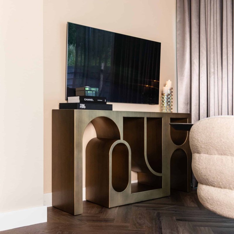 Console Alexander Jones Brushed Gold (Lugano) by Richmond Interiors Console Alexander Jones Brushed Gold (Lugano) by Richmond Interiors