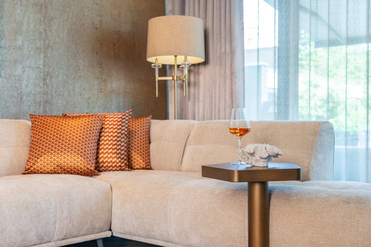 Sofa Side Table Hexa Brushed Gold by Richmond Interiors Sofa Side Table Hexa Brushed Gold by Richmond Interiors