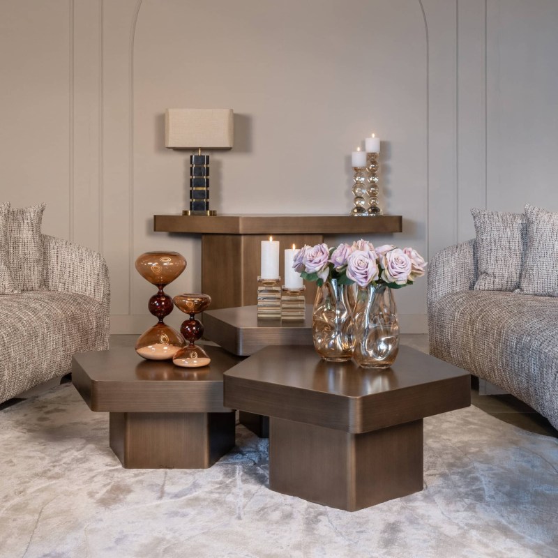 Console Hexa Brushed Gold by Richmond Interiors Console Hexa Brushed Gold by Richmond Interiors