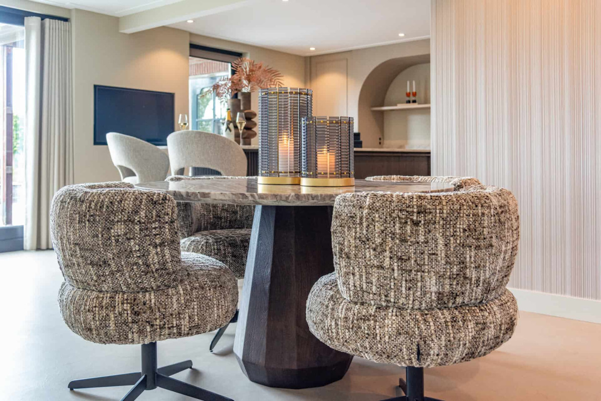 Dining Table Oberoy Blush Beige 130cm by Richmond Interiors Dining Table Oberoy Blush Beige 130cm by Richmond Interiors