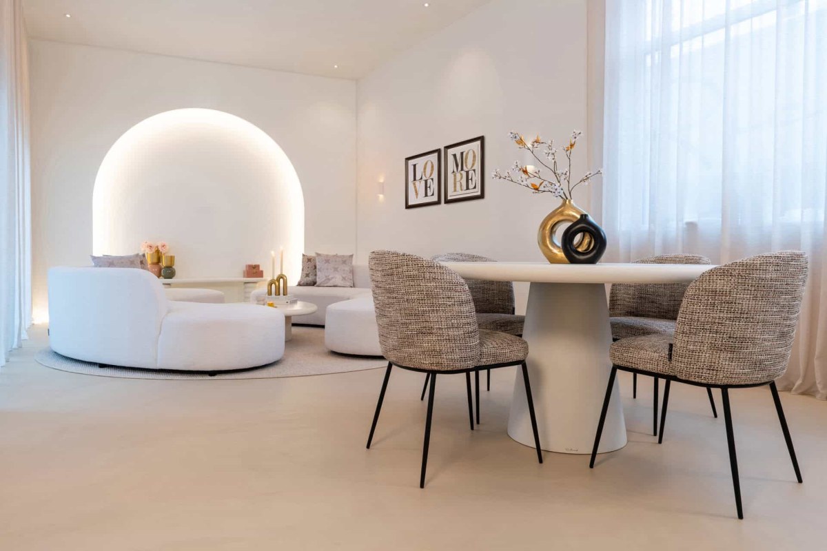 Dining Table Bloomstone White 130cm by Richmond Interiors Dining Table Bloomstone White 130cm by Richmond Interiors