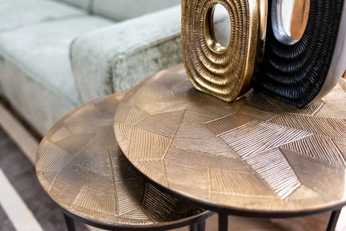 End Table Tulum Brushed Gold (Set of 2) by Richmond Interiors End Table Tulum Brushed Gold (Set of 2) by Richmond Interiors