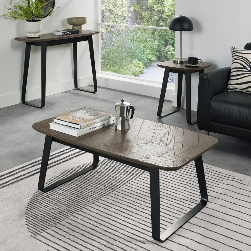 Emerson Weathered Oak and Peppercorn Rectangular Coffee Table by Bentley Designs Emerson Weathered Oak and Peppercorn Rectangular Coffee Table by Bentley Designs