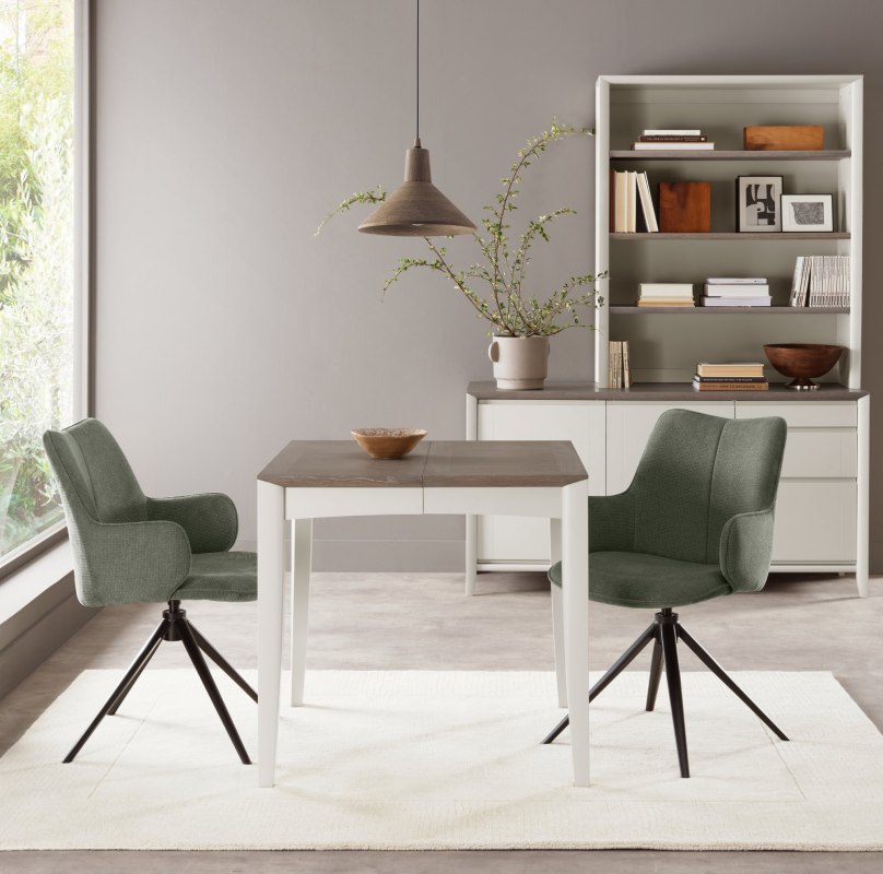 Rowan 360 Degree Self-Returning Swivel Chair - Green Fabric and Black Legs (Single) Rowan 360 Degree Self-Returning Swivel Chair - Green Fabric and Black Legs (Single)