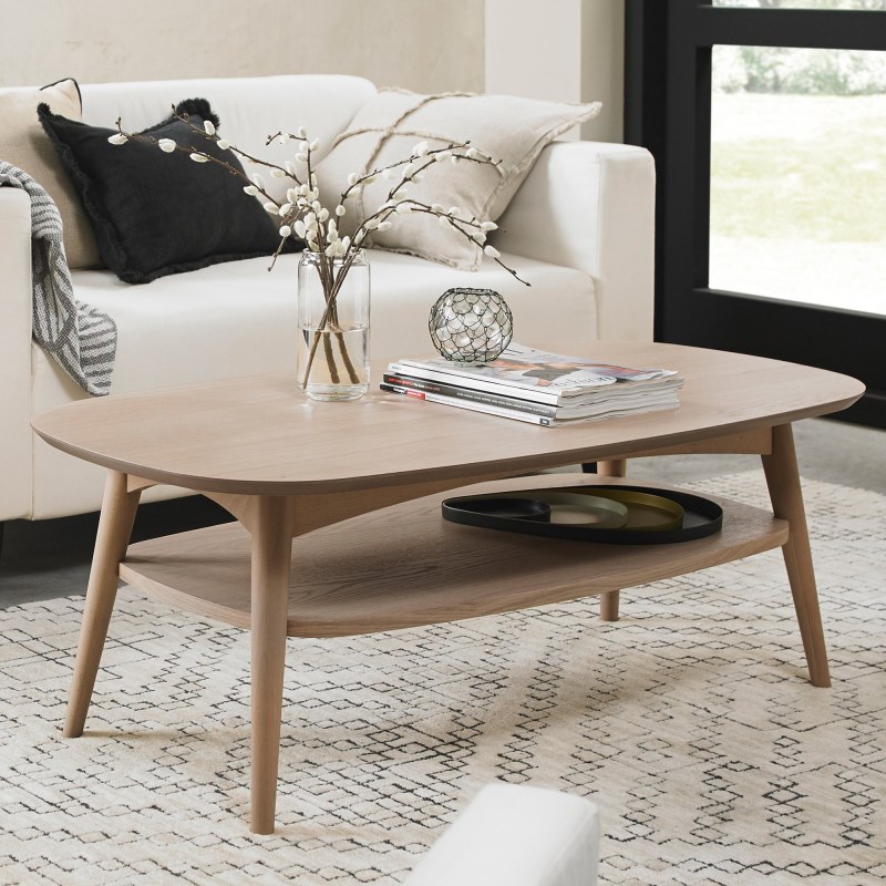Dansk Scandi Oak Coffee Table with Shelf by Bentley Designs Dansk Scandi Oak Coffee Table with Shelf by Bentley Designs