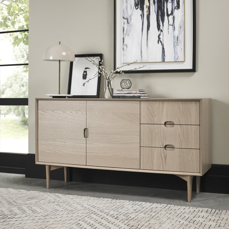 Dansk Scandi Oak Wide Sideboard by Bentley Designs Dansk Scandi Oak Wide Sideboard by Bentley Designs