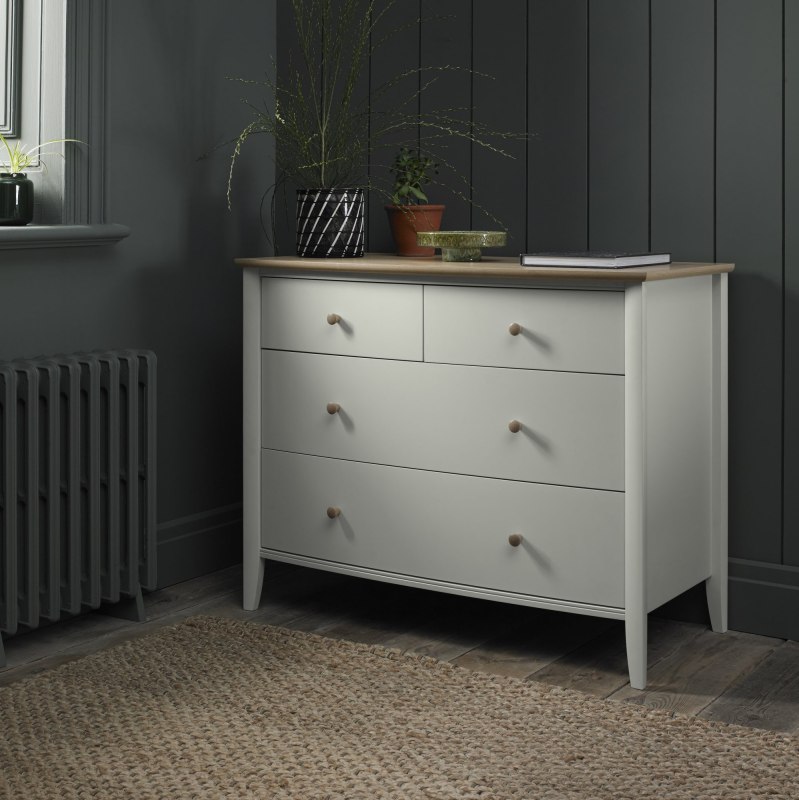 Whitby Scandi Oak and Soft Grey 2+2 Drawer Chest by Bentley Designs Whitby Scandi Oak and Soft Grey 2+2 Drawer Chest by Bentley Designs