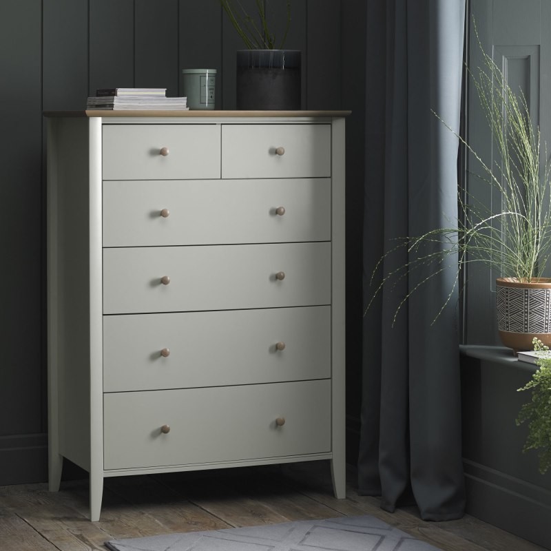 Whitby Scandi Oak and Soft Grey 4+2 Drawer Chest by Bentley Designs Whitby Scandi Oak and Soft Grey 4+2 Drawer Chest by Bentley Designs