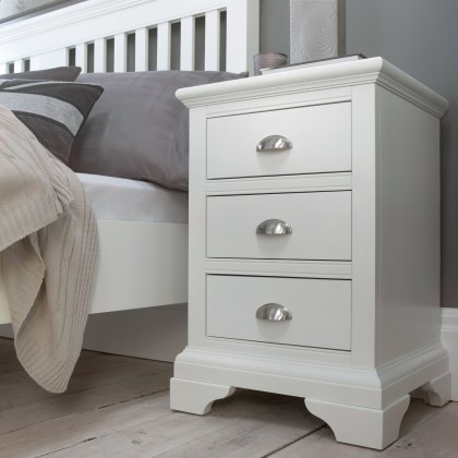 Hampstead White 3 Drawer Nightstand by Bentley Designs