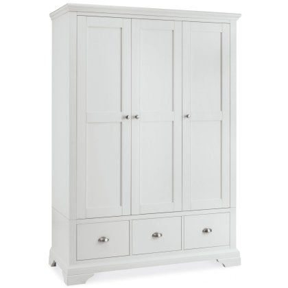 Hampstead White Triple Wardrobe by Bentley Designs