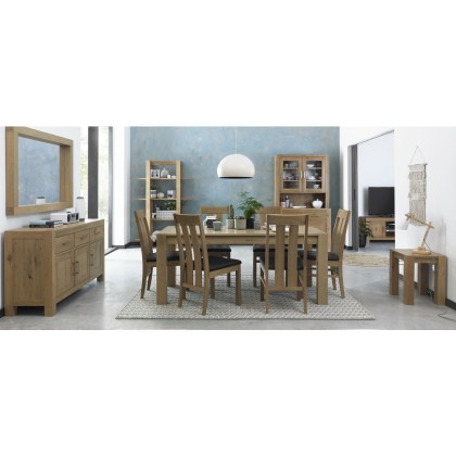 Pair of Turin Light Oak Slatted Chairs by Bentley Designs