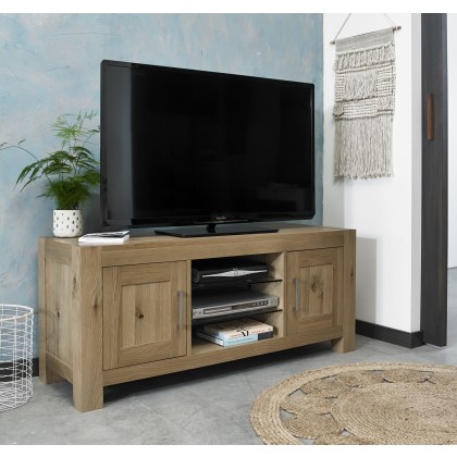 Turin Light Oak Entertainment Unit by Bentley Designs