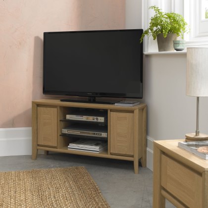 Bergen Oak Corner Entertainment Unit by Bentley Designs