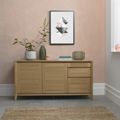 Bergen Oak Wide Sideboard by Bentley Designs