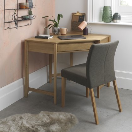 Bergen Oak Corner Desk by Bentley Designs