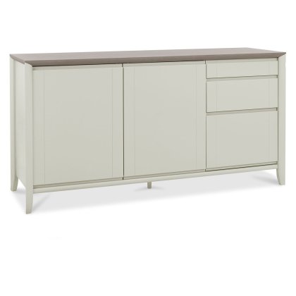 Bergen Grey Washed Oak & Soft Grey Wide Sideboard by Bentley Designs