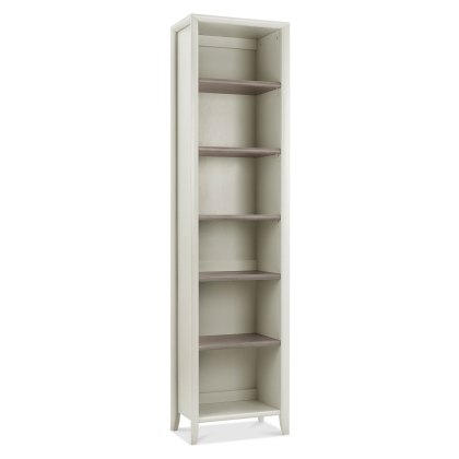 Bergen Grey Washed Oak & Soft Grey Narrow Bookcase by Bentley Designs