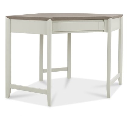 Bergen Grey Washed Oak & Soft Grey Corner Desk by Bentley Designs