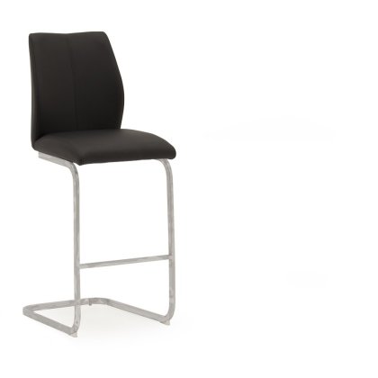 Pair of Elis Bar Stools (Black & Chrome)