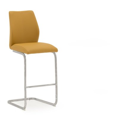 Pair of Elis Bar Stools (Pumpkin & Chrome)