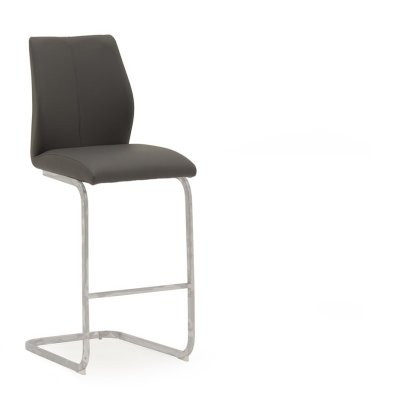 Pair of Elis Bar Stools (Grey & Chrome)