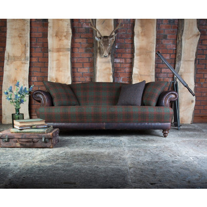 Taransay Midi Sofa (Fabric & Hide) by Tetrad Harris Tweed Taransay Midi Sofa (Fabric & Hide) by Tetrad Harris Tweed