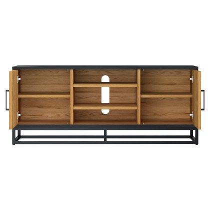 Indus Rustic Oak Entertainment Unit by Bentley Designs