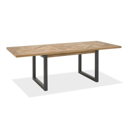 Indus Rustic Oak 6-8 Seater Extending Dining Table by Bentley Designs