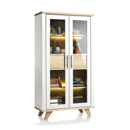 Jardin Glass Cabinet with LED (White) by Habufa