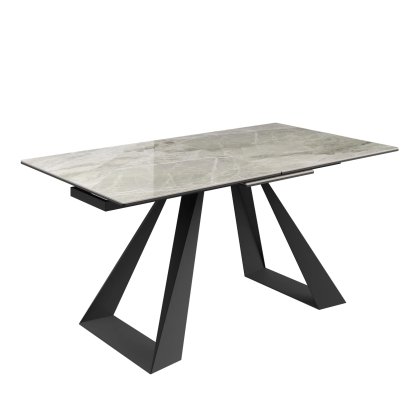 Dante Gloss Top Ceramic Grey 160-200cm Extending Dining Table