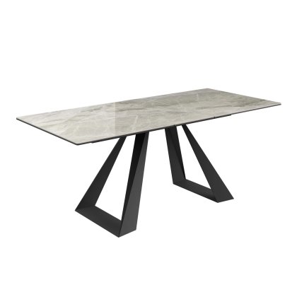 Dante Gloss Top Ceramic Grey 160-200cm Extending Dining Table