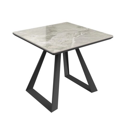 Dante Gloss Top Ceramic Grey Side Table
