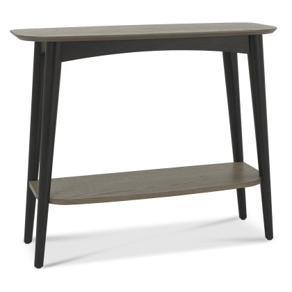 Vintage Weathered Oak Console Table with Shelf