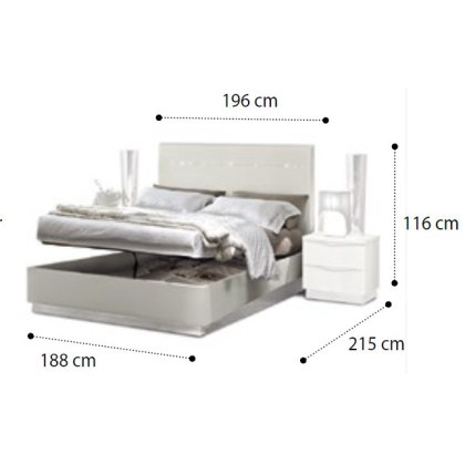 Onda White Super King Lift-Storage Ottoman Bedframe