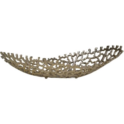 Aussie Gold Coral Aluminium Ellipse Bowl 26x63x16cm by Libra
